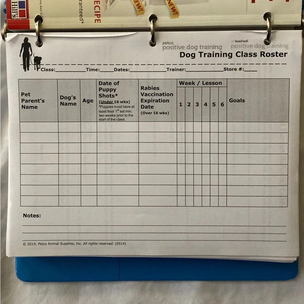 Official Petco Canine Education Training Binder